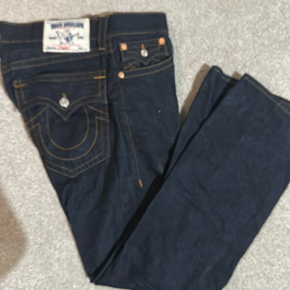 Men’s True religion straight leg, denim jeans sz 34. Inseam 33.5”
